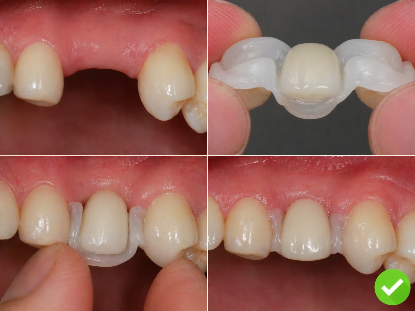 Vloženie Denticor náhrady s korunkou a DentiFlex mostíkom medzi oporné zuby